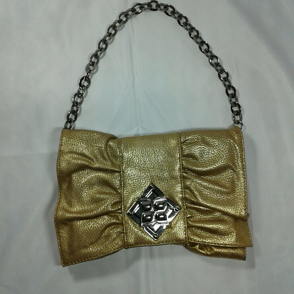 BCBG Gold Bow Clutch
